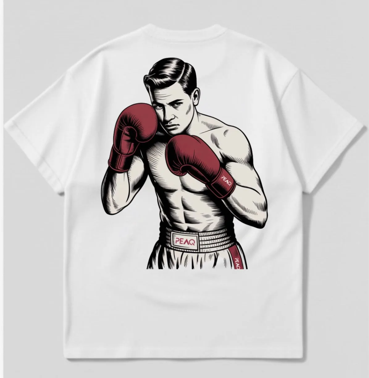 PEAQ “Iron Fighter” Oversized Tee- White — PEAQ apparel